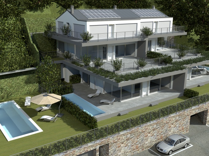 Lago Como Domaso Moderno Residence - garage