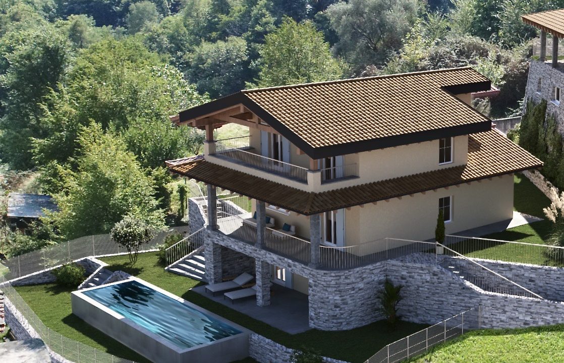 Lago Como Villa Indipendente con Piscina Pianello Lario  - rn
