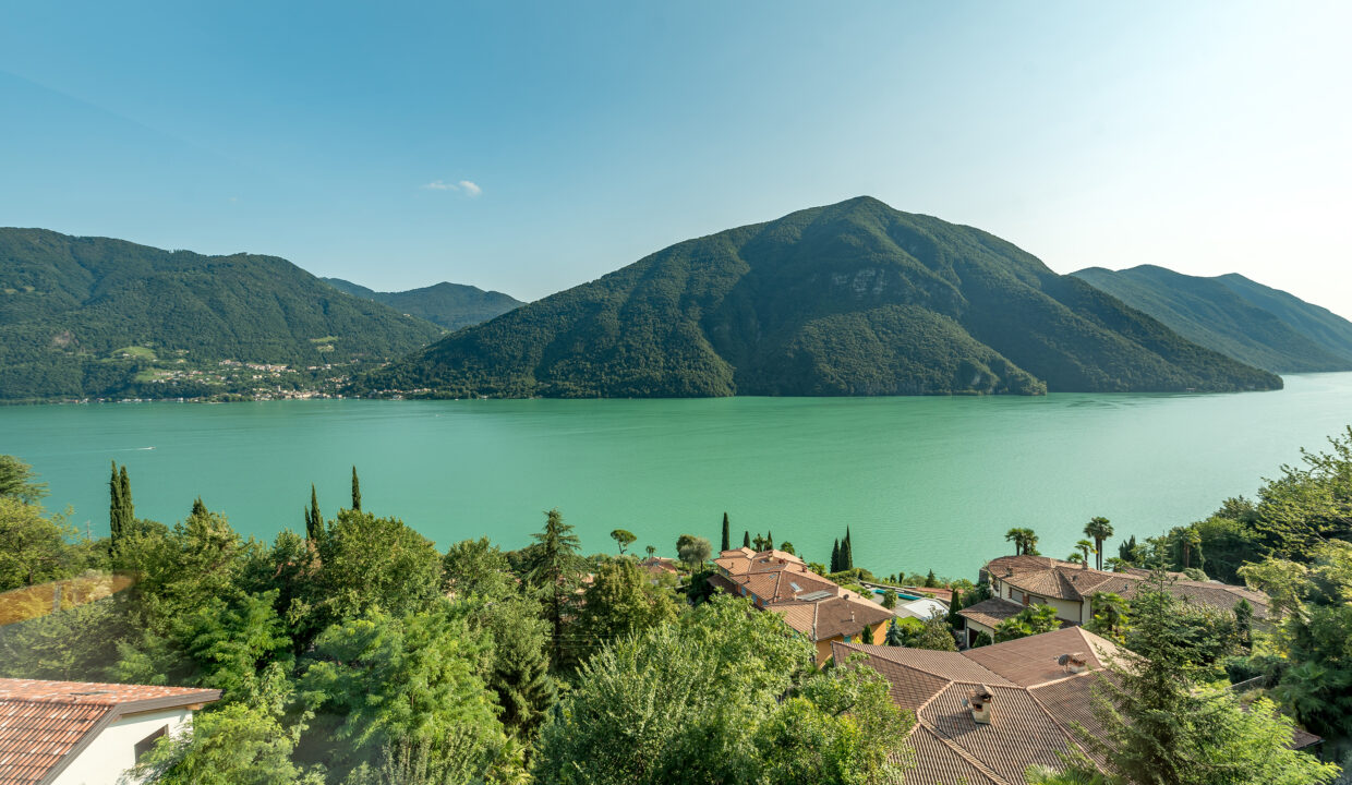 Lago Lugano Valsolda Villa con Piscina, Terreno e Vista Lago-16