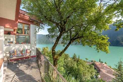 Lago Lugano Valsolda Villa con Piscina, Terreno e Vista Lago-33